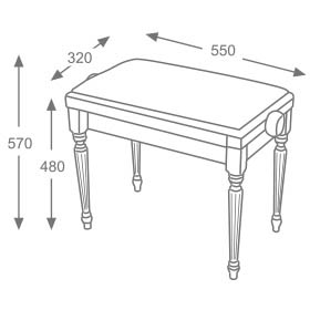 Dimensions de la banquette de piano BG3